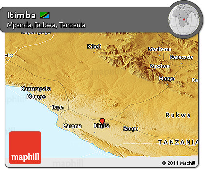 Physical Panoramic Map of Itimba