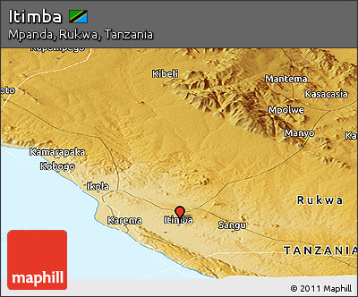 Physical Panoramic Map of Itimba