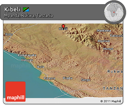 Satellite Panoramic Map of Kibeli