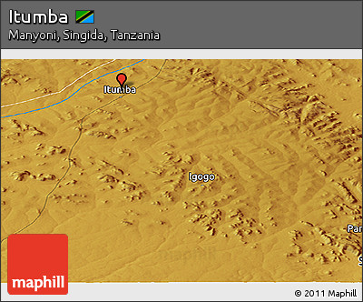 Physical Panoramic Map of Itumba