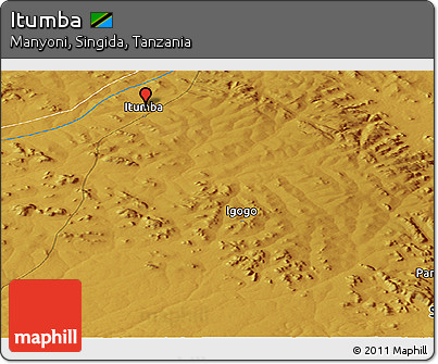 Physical Panoramic Map of Itumba