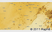 Physical 3D Map of the area around 6° 38' 39" S, 35° 46' 29" E