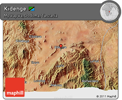 Satellite 3D Map of Kidenge