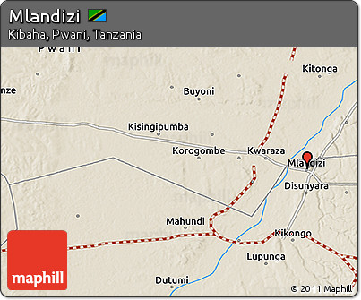 Shaded Relief 3D Map of Mlandizi