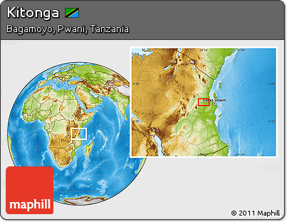 Physical Location Map of Kitonga