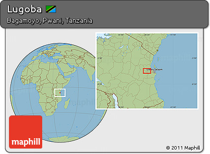 Savanna Style Location Map of Lugoba