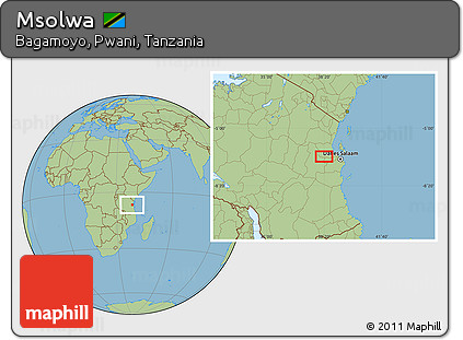 Savanna Style Location Map of Msolwa