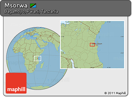 Savanna Style Location Map of Msorwa