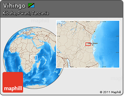 Shaded Relief Location Map of Vihingo