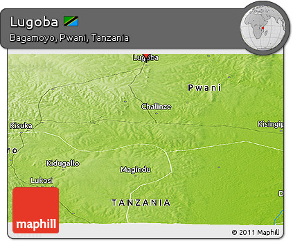 Physical Panoramic Map of Lugoba