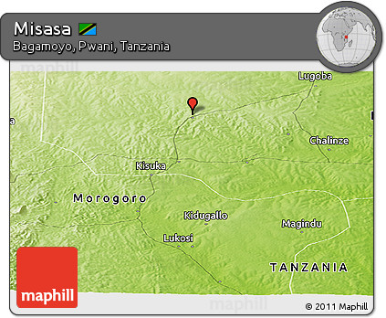 Physical Panoramic Map of Misasa