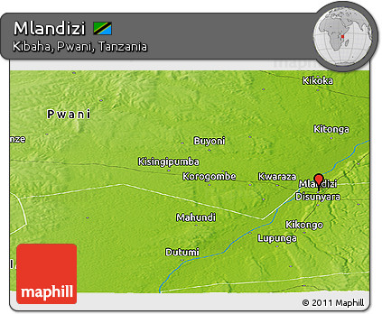 Physical Panoramic Map of Mlandizi