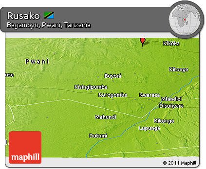 Physical Panoramic Map of Rusako
