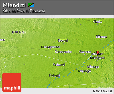 Physical Panoramic Map of Mlandizi