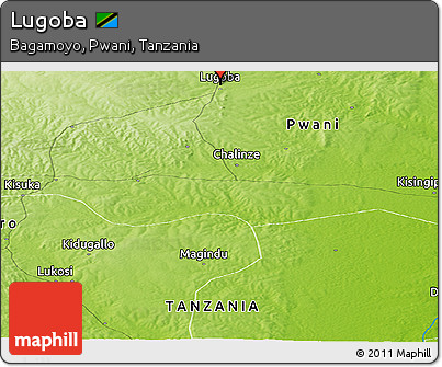 Physical Panoramic Map of Lugoba
