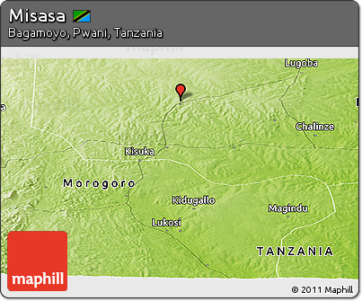 Physical Panoramic Map of Misasa