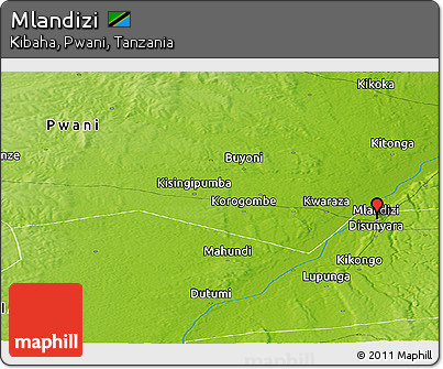 Physical Panoramic Map of Mlandizi