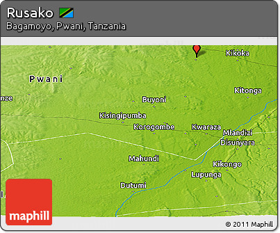 Physical Panoramic Map of Rusako