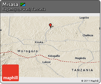 Shaded Relief Panoramic Map of Misasa