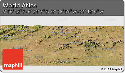 Satellite Panoramic Map of the Area around 6° 38' 39" S, 38° 10' 29" W