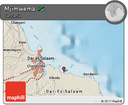 Shaded Relief 3D Map of Mjimwema