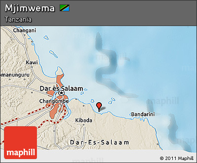 Shaded Relief 3D Map of Mjimwema