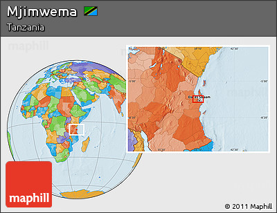 Political Location Map of Mjimwema