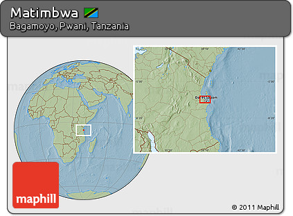 Savanna Style Location Map of Matimbwa, hill shading