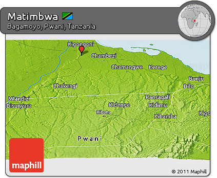 Physical Panoramic Map of Matimbwa
