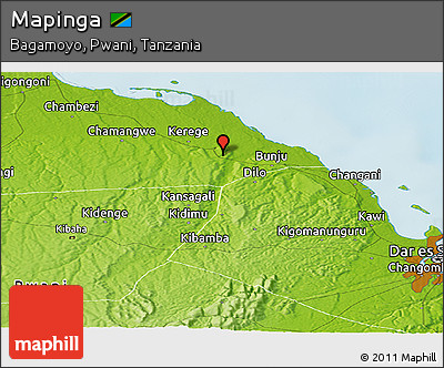 Physical Panoramic Map of Mapinga
