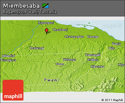 Physical Panoramic Map of Miembesaba