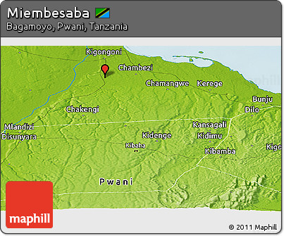 Physical Panoramic Map of Miembesaba