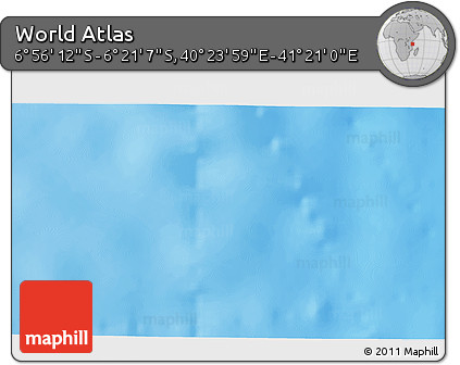 Physical 3D Map of the Area around 6° 38' 39" S, 40° 52' 30" E