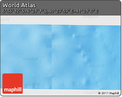 Physical 3D Map of the Area around 6° 38' 39" S, 40° 52' 30" E