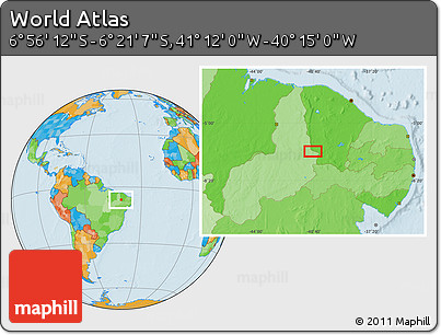 Political Location Map of the Area around 6° 38' 39" S, 40° 43' 30" W