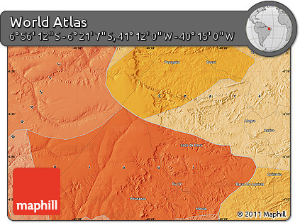 Political Map of the Area around 6° 38' 39" S, 40° 43' 30" W