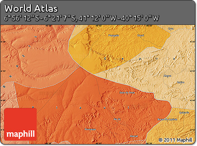 Political Map of the Area around 6° 38' 39" S, 40° 43' 30" W