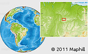 Physical Location Map of the area around 6° 38' 39" S, 46° 40' 29" W