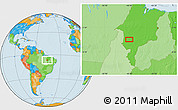 Political Location Map of the area around 6° 38' 39" S, 46° 40' 29" W