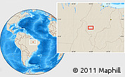 Shaded Relief Location Map of the area around 6° 38' 39" S, 46° 40' 29" W