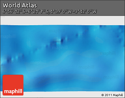 Physical 3D Map of the Area around 6° 38' 39" S, 4° 10' 30" W