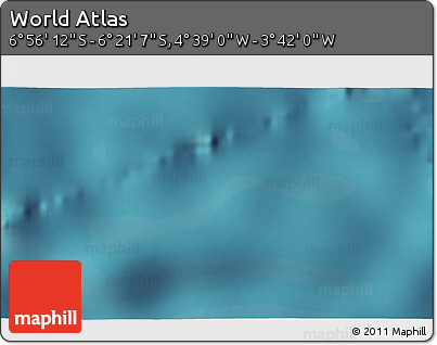 Satellite 3D Map of the Area around 6° 38' 39" S, 4° 10' 30" W