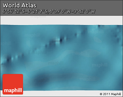 Satellite 3D Map of the Area around 6° 38' 39" S, 4° 10' 30" W