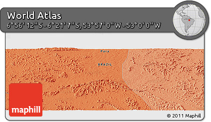 Political Panoramic Map of the Area around 6° 38' 39" S, 53° 28' 30" W