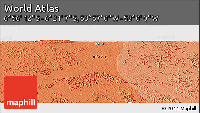 Political Panoramic Map of the Area around 6° 38' 39" S, 53° 28' 30" W
