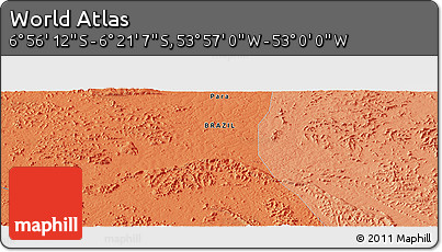 Political Panoramic Map of the Area around 6° 38' 39" S, 53° 28' 30" W