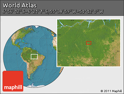 Satellite Location Map of the Area around 6° 38' 39" S, 55° 10' 29" W