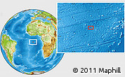 Physical Location Map of the area around 6° 38' 39" S, 5° 1' 30" W