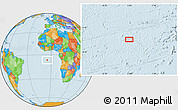 Political Location Map of the area around 6° 38' 39" S, 5° 1' 30" W