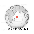 Outline Map of the Area around 6° 38' 39" S, 60° 25' 29" E, rectangular outline
